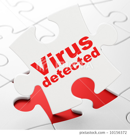 Privacy concept: Virus Detected on puzzle background 10156372