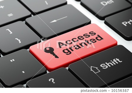 Safety concept: Key and Access Granted on computer keyboard background 10156387