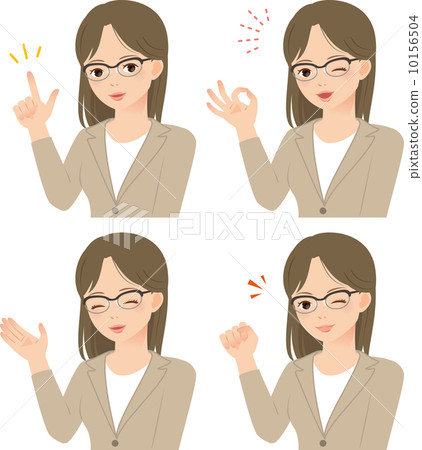 A woman with glasses wearing suit 10156504