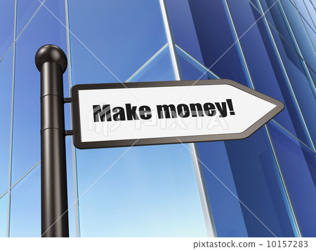 Business concept: sign Make Money! on Building background 10157283