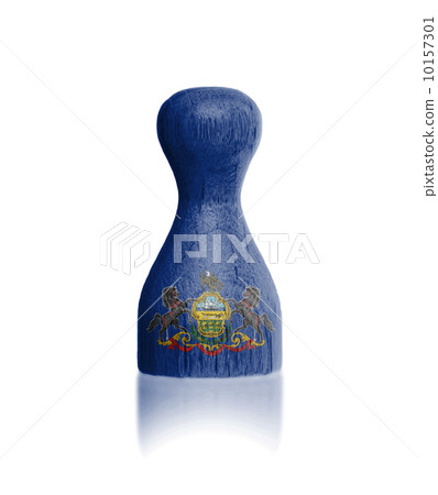 Wooden pawn with a painting of a flag Wooden pawn with a painting of a flag 10157301