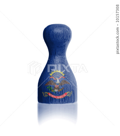 Wooden pawn with a painting of a flag Wooden pawn with a painting of a flag 10157308