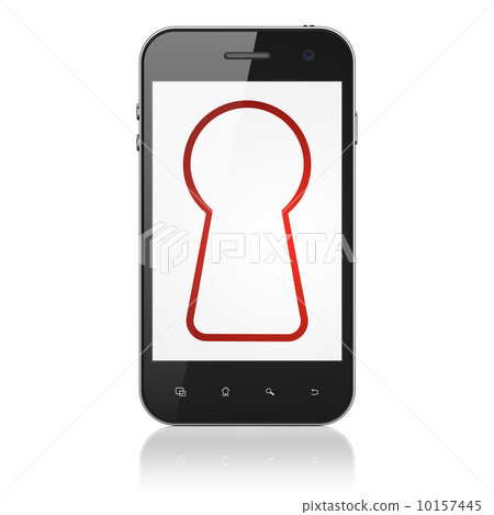 Data concept: Keyhole on smartphone 10157445