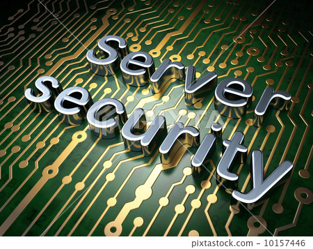 Protection concept: Server Security on circuit board background 10157446