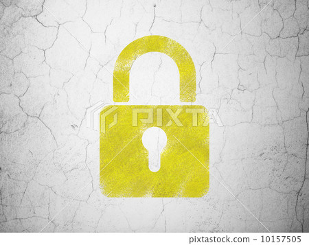 Information concept: Closed Padlock on wall background Information concept: Closed Padlock on wall background 10157505