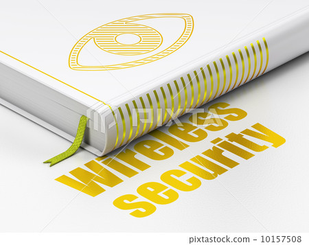 Protection concept: book Eye, Wireless Security on white background Protection concept: book Eye, Wireless Security on white background 10157508