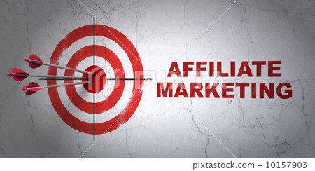 Finance concept: target and Affiliate Marketing on wall background Finance concept: target and Affiliate Marketing on wall background 10157903