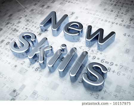 Education concept: Silver New Skills on digital background 10157975