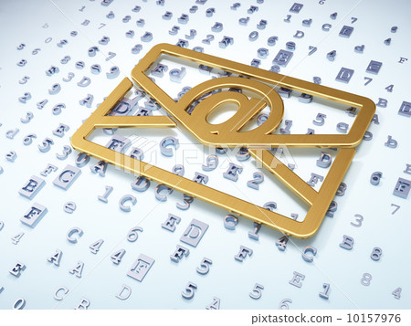 Finance concept: Golden Email on digital background Finance concept: Golden Email on digital background 10157976