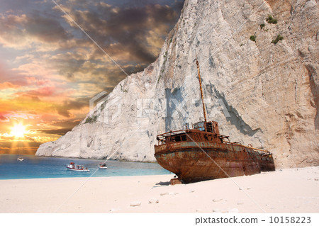Amazing beach Navagio in Zakynthos, Greece 10158223