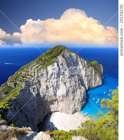 Amazing beach Navagio in Zakynthos, Greece 10158230