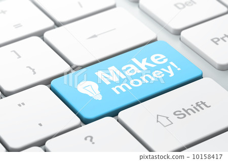 Finance concept: Light Bulb and Make Money! on computer keyboard background Finance concept: Light Bulb and Make Money! on computer keyboard background 10158417