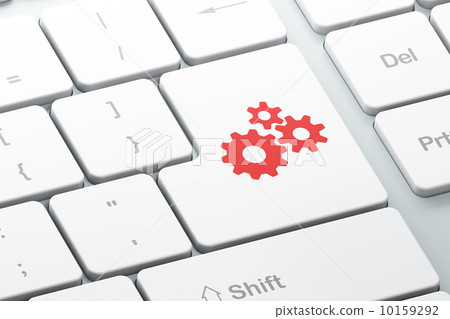 Data concept: Gears on computer keyboard background Data concept: Gears on computer keyboard background 10159292