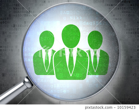 News concept: Business People with optical glass on digital background 10159423
