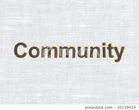 Social media concept: Community on fabric texture background Social media concept: Community on fabric texture background 10159429