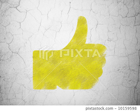 Social network concept: Thumb Up on wall background Social network concept: Thumb Up on wall background 10159598