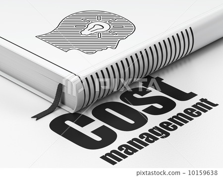 Finance concept: book Head With Light Bulb, Cost Management on white background Finance concept: book Head With Light Bulb, Cost Management on white background 10159638