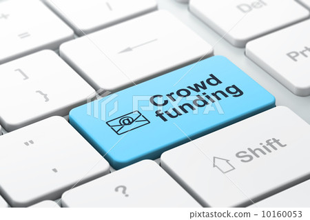 Business finance concept: Email and Crowd Funding on keyboard 10160053