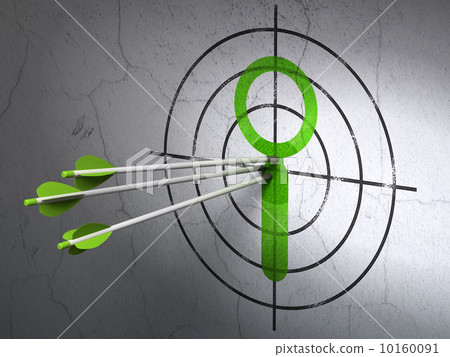 Data concept: arrows in Search target on wall background Data concept: arrows in Search target on wall background 10160091