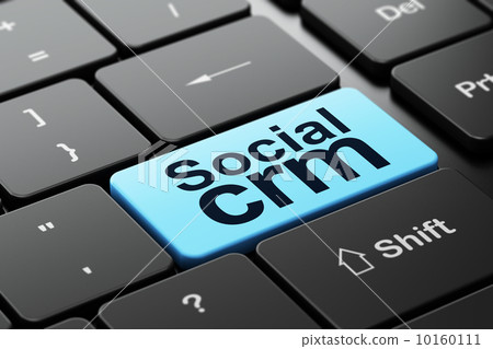 Business concept: Social CRM on computer keyboard background 10160111