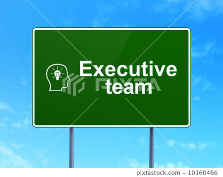 Finance concept: Executive Team and Head With Lightbulb Finance concept: Executive Team and Head With Lightbulb 10160466