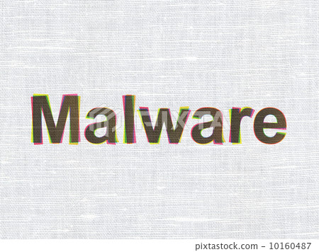 Security concept: Malware on fabric texture background 10160487