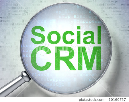 Finance concept: Social CRM with optical glass 10160737