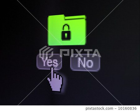 Finance concept: Folder With Lock on digital computer screen Finance concept: Folder With Lock on digital computer screen 10160836