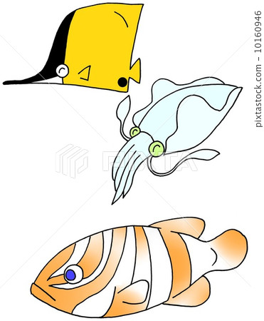 魚圖（魷魚） 10160946