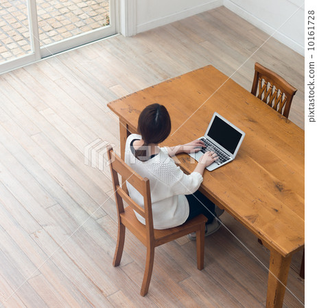 A woman who plays a personal computer 10161728