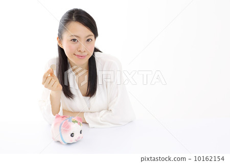 A woman saving money A woman saving money 10162154
