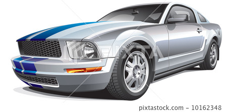 silver muscle car 10162348