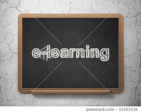 Education concept: E-learning on chalkboard background Education concept: E-learning on chalkboard background 10163116