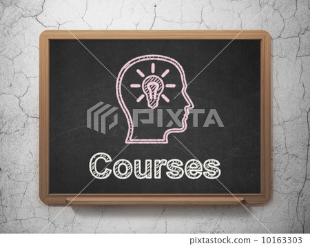 Education concept: Head With Lightbulb and Courses 10163303