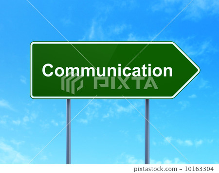Marketing concept: Communication on road sign background Marketing concept: Communication on road sign background 10163304