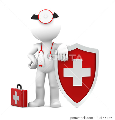 Doctor with shield. Medical protection concept Doctor with shield. Medical protection concept 10163476