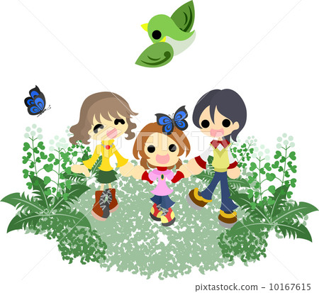 A family walking happily in the field of Najuna 10167615
