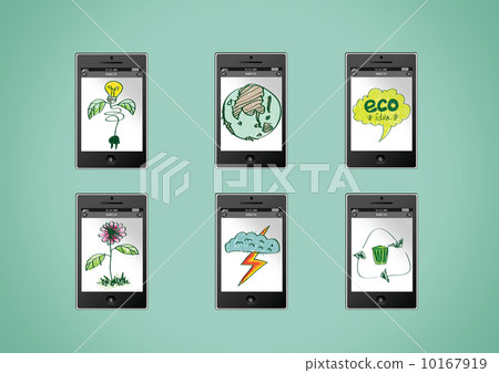 mobile phone apps eco concept idea illustration mobile phone apps eco concept idea illustration 10167919