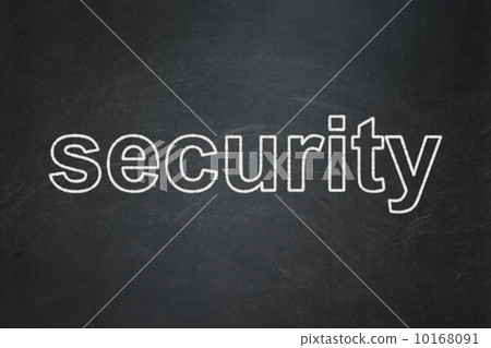 Security on chalkboard background Security on chalkboard background 10168091