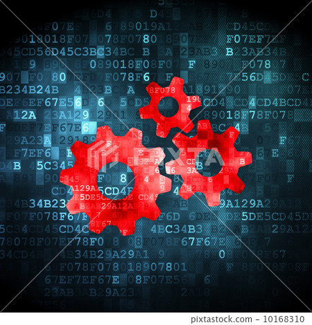 Web design concept: Gears on digital background - Stock Illustration ...