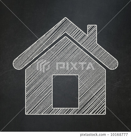 Security concept: Home on chalkboard background 10168777