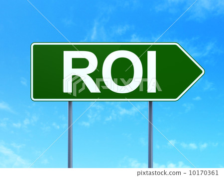 Business concept: ROI on road sign background Business concept: ROI on road sign background 10170361