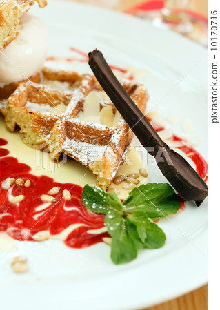 belgian waffles with raspberry jam belgian waffles with raspberry jam 10170716