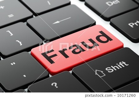Security concept: Fraud on computer keyboard background 10171260