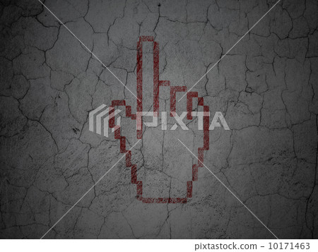 Advertising concept: Mouse Cursor on grunge wall background 10171463