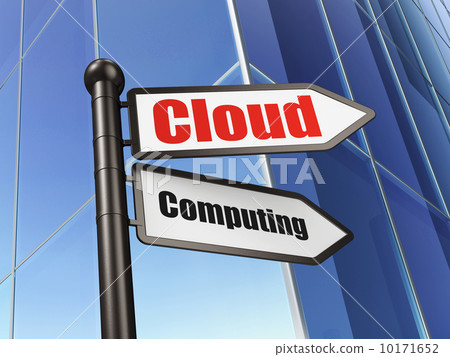 Cloud technology concept: sign Cloud Computing... - Stock Illustration ...