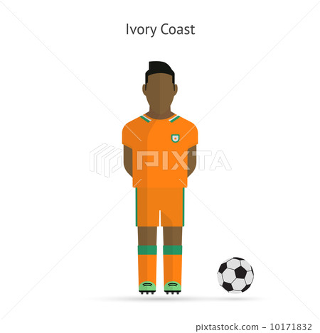 National football player. Ivory Coast soccer team uniform. 10171832