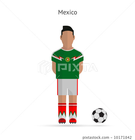 National football player. Mexico soccer team uniform. National football player. Mexico soccer team uniform. 10171842