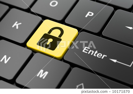 Information concept: Closed Padlock on keyboard background Information concept: Closed Padlock on keyboard background 10171870