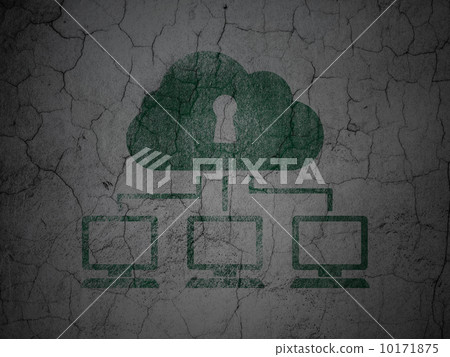Privacy concept: Cloud Network on grunge wall background 10171875